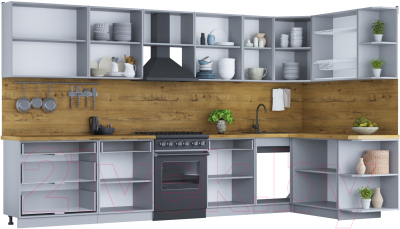 Готовая кухня Интерлиния Мила Шато 1.7x3.6 правая