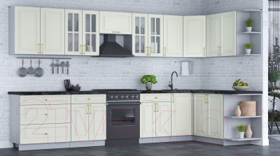 Готовая кухня Интерлиния Мила Шато 1.7x3.6 правая