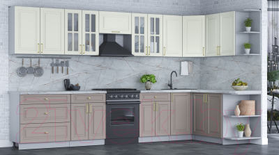 Готовая кухня Интерлиния Мила Шато 1.7x3.6 правая