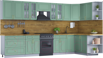 Готовая кухня Интерлиния Мила Шато 1.7x3.6 правая - фото