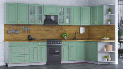 Готовая кухня Интерлиния Мила Шато 1.7x3.6 правая