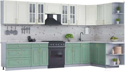 Готовая кухня Интерлиния Мила Шато 1.7x3.6 правая - фото