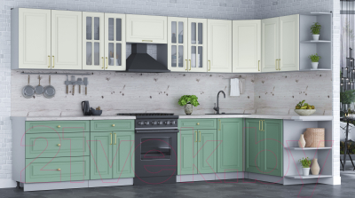 Готовая кухня Интерлиния Мила Шато 1.7x3.6 правая