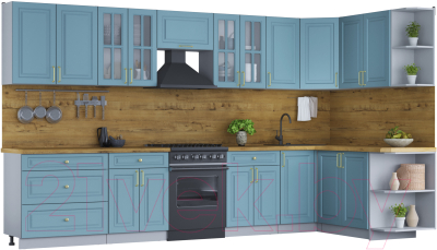 Готовая кухня Интерлиния Мила Шато 1.7x3.6 правая - фото