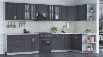 Готовая кухня Интерлиния Мила Шато 1.7x3.6 правая