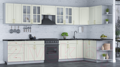 Готовая кухня Интерлиния Мила Шато 1.7x3.7 правая