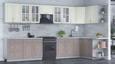 Готовая кухня Интерлиния Мила Шато 1.7x3.7 правая