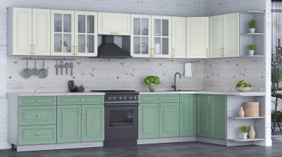 Готовая кухня Интерлиния Мила Шато 1.7x3.7 правая