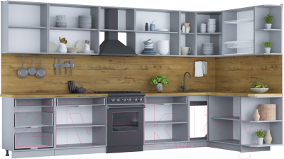 Готовая кухня Интерлиния Мила Шато 1.7x3.7 правая