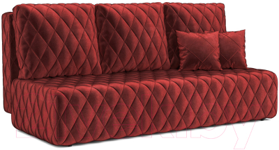 Диван Mebel-Ars Еврокнижка Роял (бархат красный Star Velvet 3 Dark Red) - фото