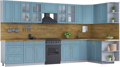 Готовая кухня Интерлиния Мила Шато 1.7x3.7 правая - фото