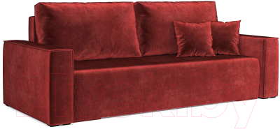 Диван Mebel-Ars Еврокнижка Манхэттен (бархат красный/Star Velvet 3 Dark Red) - фото