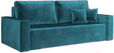 Диван Mebel-Ars Еврокнижка Манхэттен (бархат сине-зеленый Star Velvet 43 Black Green) - фото