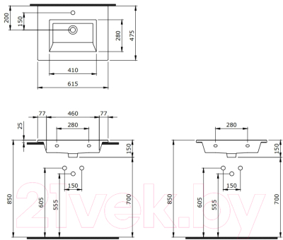 Умывальник Berges Ego 60x47.5 182004