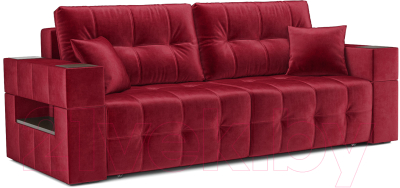 Диван Mebel-Ars Еврокнижка Венеция (бархат красный Star Velvet 3 Dark Red) - фото