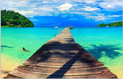 Фотофасад Arthata Пляж, пальмы, море / FotoSetka-100-117 - фото