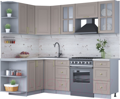 Готовая кухня Интерлиния Мила Шато 1.5x2.3 левая - фото