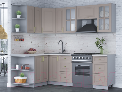 Готовая кухня Интерлиния Мила Шато 1.5x2.3 левая