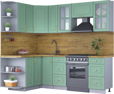 Готовая кухня Интерлиния Мила Шато 1.5x2.3 левая - фото