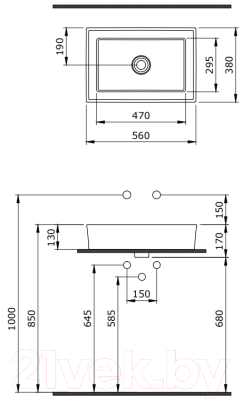 Умывальник Berges Mascon 55x38 181003