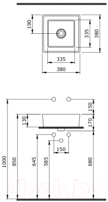 Умывальник Berges Mascon 38x38 181004