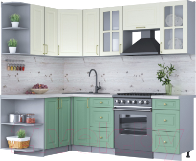 Готовая кухня Интерлиния Мила Шато 1.5x2.3 левая - фото