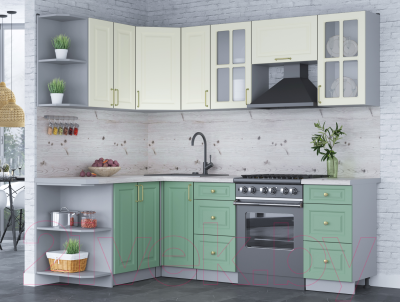 Готовая кухня Интерлиния Мила Шато 1.5x2.3 левая