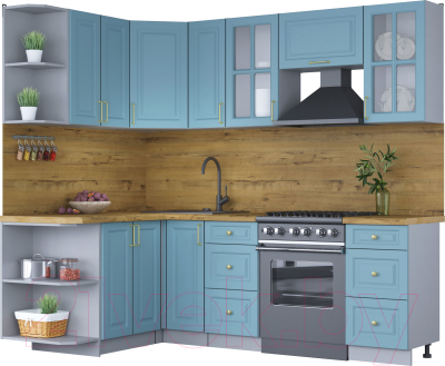 Готовая кухня Интерлиния Мила Шато 1.5x2.3 левая - фото