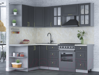 Готовая кухня Интерлиния Мила Шато 1.5x2.3 левая
