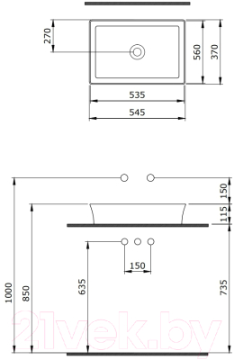 Умывальник Berges Ego SL 55x38 181009