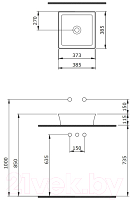 Умывальник Berges Ego SL 38x38 181010