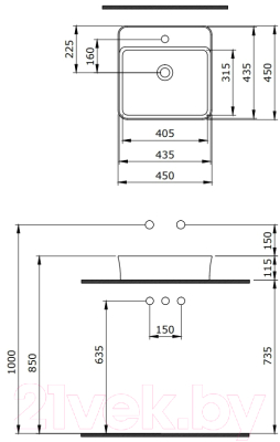 Умывальник Berges Ego SL 45x45 182014