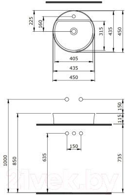 Умывальник Berges Ego SL 45 182015