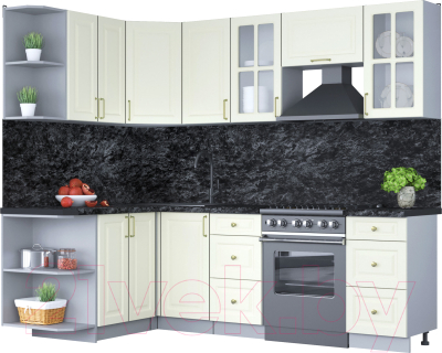 Готовая кухня Интерлиния Мила Шато 1.5x2.4 левая - фото