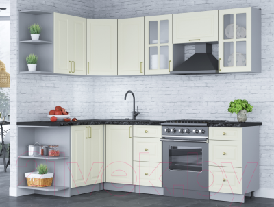Готовая кухня Интерлиния Мила Шато 1.5x2.4 левая
