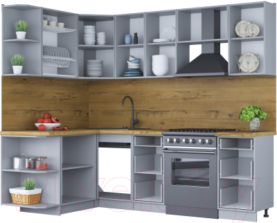 Готовая кухня Интерлиния Мила Шато 1.5x2.4 левая