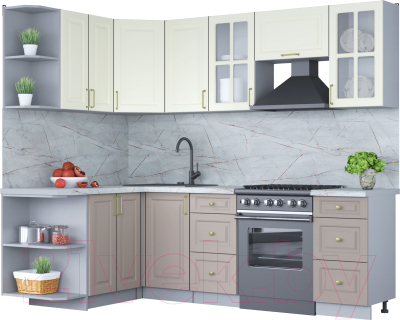 Готовая кухня Интерлиния Мила Шато 1.5x2.4 левая - фото