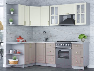 Готовая кухня Интерлиния Мила Шато 1.5x2.4 левая