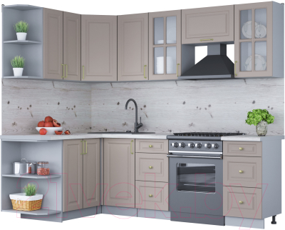 Готовая кухня Интерлиния Мила Шато 1.5x2.4 левая - фото