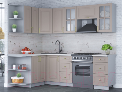 Готовая кухня Интерлиния Мила Шато 1.5x2.4 левая