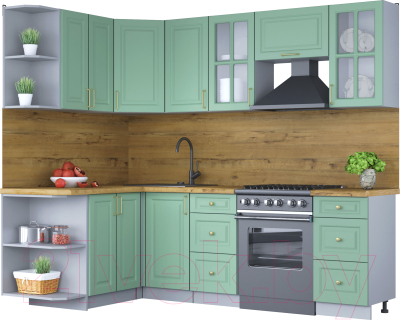 Готовая кухня Интерлиния Мила Шато 1.5x2.4 левая - фото