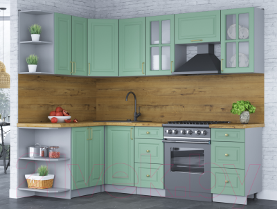 Готовая кухня Интерлиния Мила Шато 1.5x2.4 левая