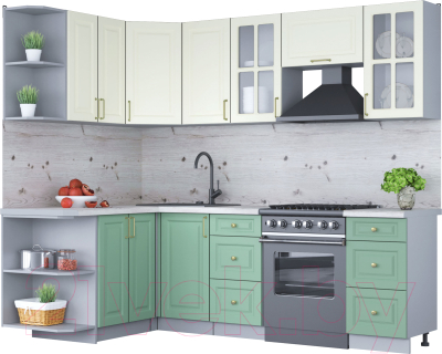Готовая кухня Интерлиния Мила Шато 1.5x2.4 левая - фото