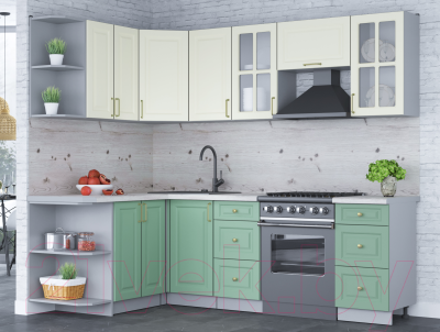 Готовая кухня Интерлиния Мила Шато 1.5x2.4 левая