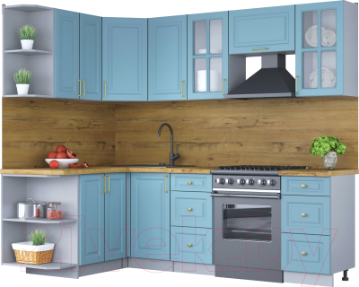 Готовая кухня Интерлиния Мила Шато 1.5x2.4 левая - фото