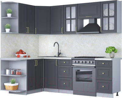 Готовая кухня Интерлиния Мила Шато 1.5x2.4 левая - фото