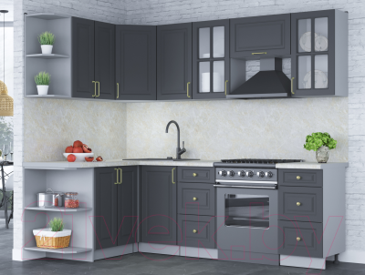 Готовая кухня Интерлиния Мила Шато 1.5x2.4 левая