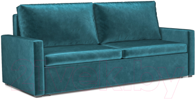 Диван Mebel-Ars Еврокнижка Поло (бархат сине-зеленый Star Velvet 43 Black Green) - фото