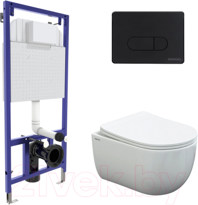 Унитаз подвесной с инсталляцией Berges Ventas Rimless / 043238 (с сиденьем) - фото