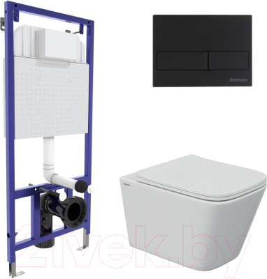 Унитаз подвесной с инсталляцией Berges Floe S Rimless / 043243 - фото